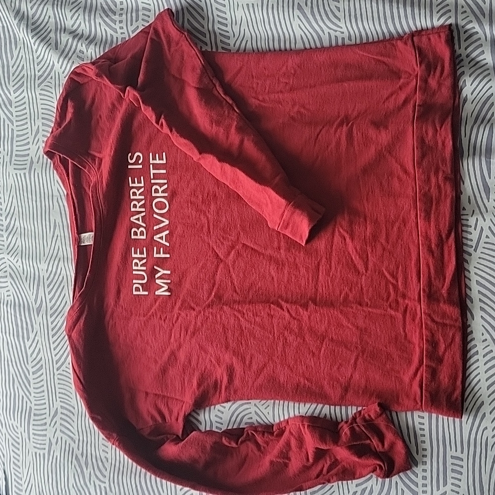 Pure Barre Red Long Sleeve Tee